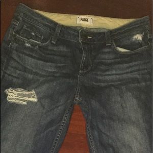 Blue distressed denim